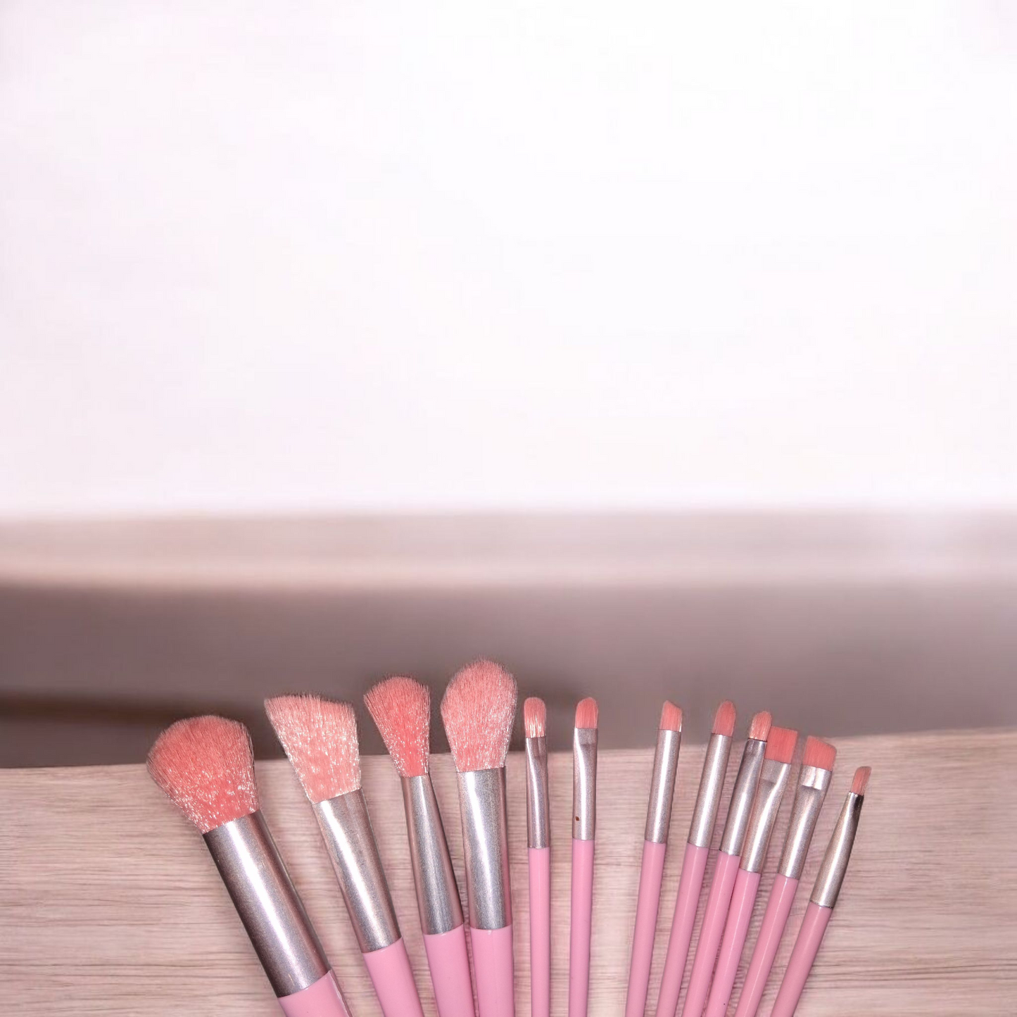 Set de 12 pinceaux de maquillage fantaisie – Rose