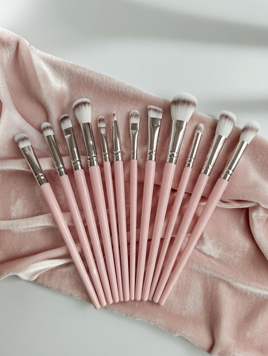 Set de pinceaux maquillage rose – 10 pièces🩷🎀