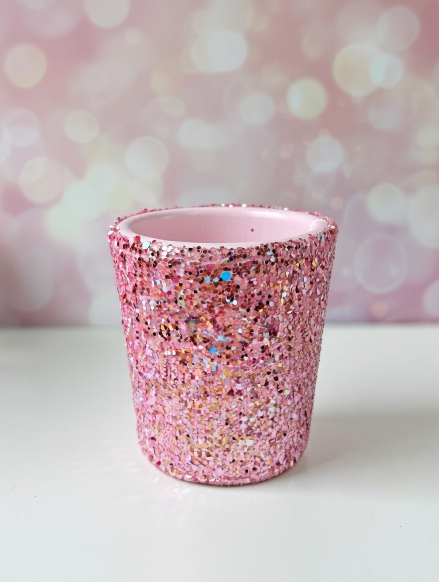 Pot à maquillage fantaisie rose pailleté 🩷🎀